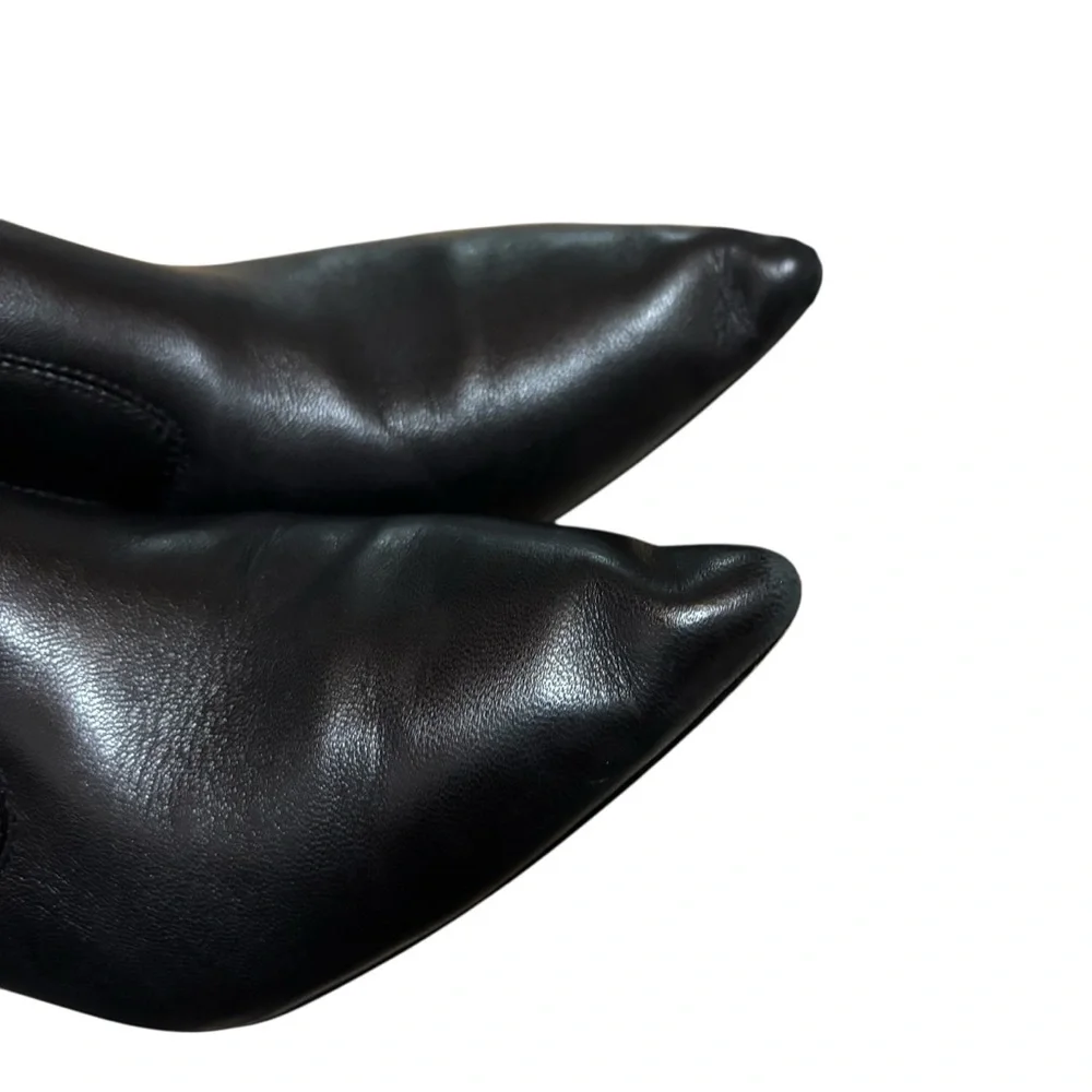 Franco Sarto Kura Ankle Booties Pointed toe kitten heel‎ leather Size 8M